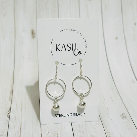 Bead Drop Sterling Silver Earring